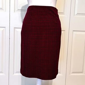 J.Jill Ponte Checkered Plaid Elastic Waist Pencil Skirt Size XS